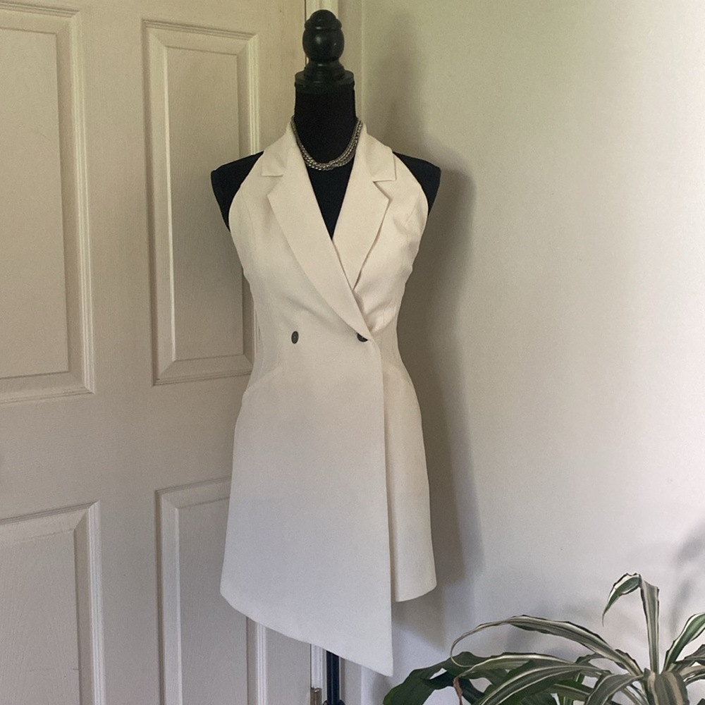 Haute Hippie Cream backless dress